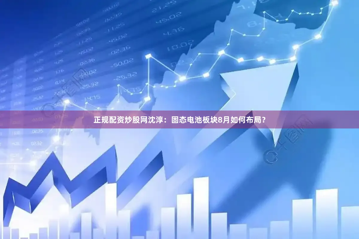 正规配资炒股网沈淳：固态电池板块8月如何布局？